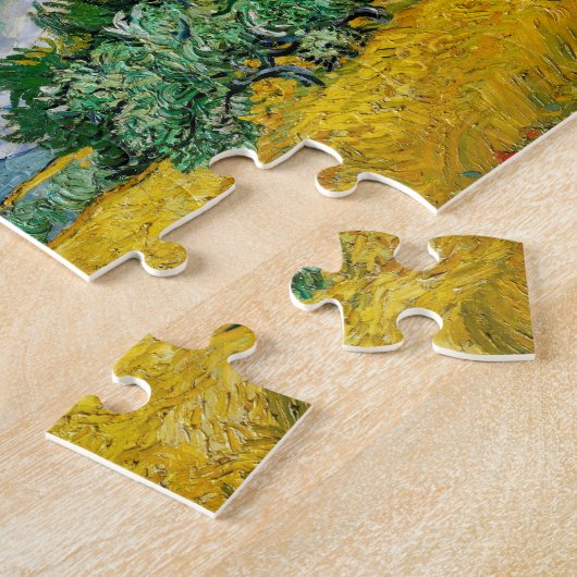 Van Gogh Wheat Field met Cypresses. Impressionisme Legpuzzel (Zijkant)