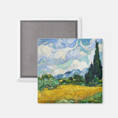 Van Gogh Wheat Field met Cypresses. Impressionisme Magneet (Voorkant / Achterkant)