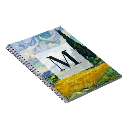 Van Gogh Wheat Field met Cypresses. Impressionisme Notitieboek (Rechterzijde)