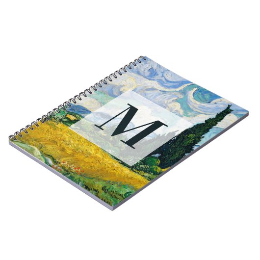 Van Gogh Wheat Field met Cypresses. Impressionisme Notitieboek (Linkerzijde)