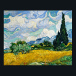 Van Gogh Wheat Field met Cypresses. Impressionisme Poster<br><div class="desc">Van Gogh "Wheat Field with Cypresses" poster.</div>