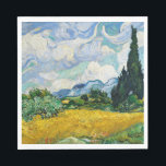 Van Gogh Wheat Field met Cypresses. Impressionisme Servet<br><div class="desc">Van Gogh "Wheat Field with Cypresses" napkin.</div>