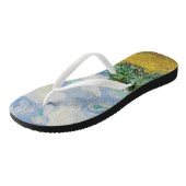 Van Gogh Wheat Field met Cypresses. Impressionisme Teenslippers (Schuin)