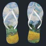 Van Gogh Wheat Field met Cypresses. Impressionisme Teenslippers<br><div class="desc">Van Gogh "Tarweveld met cipressen" teenslippers.</div>