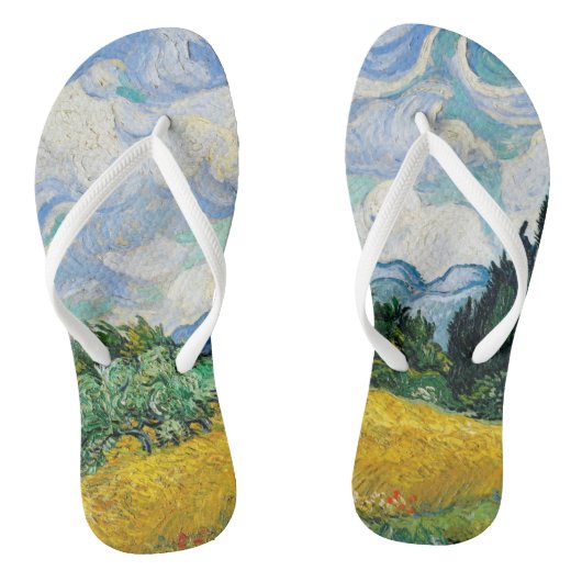 Van Gogh Wheat Field met Cypresses. Impressionisme Teenslippers (Voetbed)