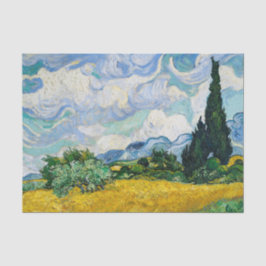 Van Gogh Wheat Field met Cypresses. Impressionisme Tissuepapier
