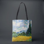 Van Gogh Wheat Field met Cypresses. Impressionisme Tote Bag<br><div class="desc">Van Gogh "Tarweveld met cipressen". Impressionisme art canvas tas.</div>