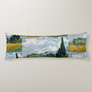 Van Gogh Wheat Field met Cypresses Lichaamskussen