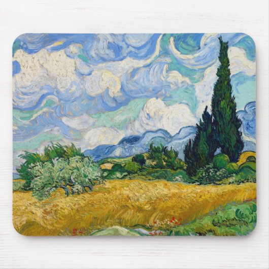 Van Gogh Wheat Field met Cypresses Muismat (Voorkant)