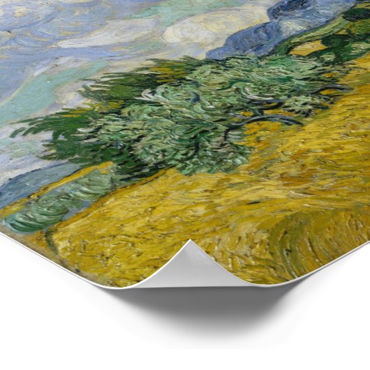 Van Gogh. Wheat Field met Cypresses. Poster (Hoek)