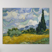 Van Gogh. Wheat Field met Cypresses. Poster (Voorkant)