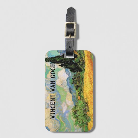 Van Gogh Wheat Field w Cypresses in Haute Galline Bagagelabel (Voorkant (verticaal))
