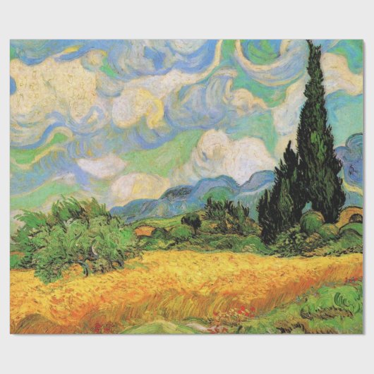 Van Gogh Wheat Field w Cypresses in Haute Galline Cadeaupapier (Vlak)