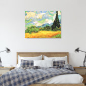 Van Gogh Wheat Field w Cypresses in Haute Galline Canvas Afdruk (Insitu (Slaapkamer))