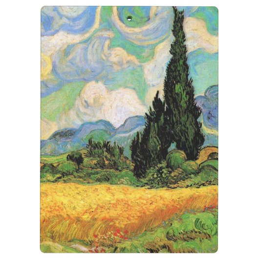 Van Gogh Wheat Field w Cypresses in Haute Galline Klembord (Achterkant)