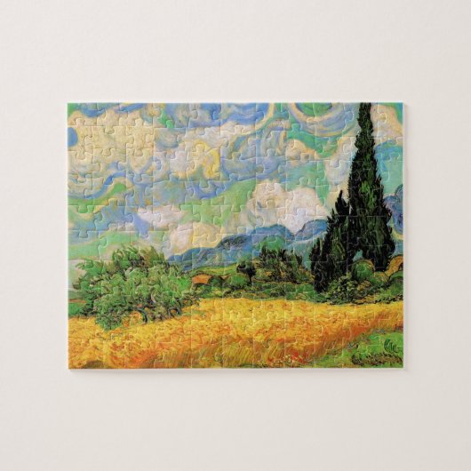 Van Gogh Wheat Field w Cypresses in Haute Galline Legpuzzel (Horizontaal)
