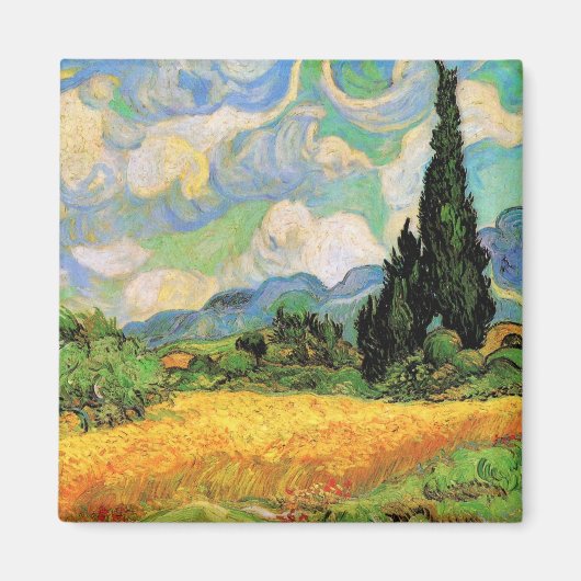 Van Gogh Wheat Field w Cypresses in Haute Galline Magneet (Voorkant)