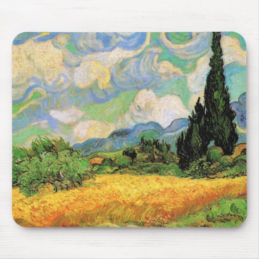 Van Gogh Wheat Field w Cypresses in Haute Galline Muismat (Voorkant)