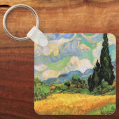 Van Gogh Wheat Field w Cypresses in Haute Galline Sleutelhanger (Voorkant)