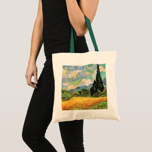 Van Gogh Wheat Field w Cypresses in Haute Galline Tote Bag (Voorkant (product))