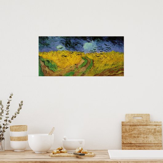van Gogh - Wheat Field with Crows (1890) Poster (Keuken)