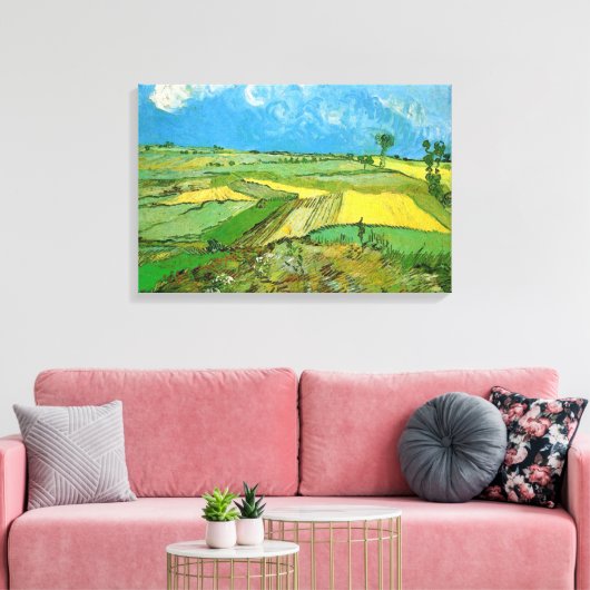 Van Gogh Wheat Fields op Auvers under Clouded Sky Canvas Afdruk (Insitu (Woonkamer))