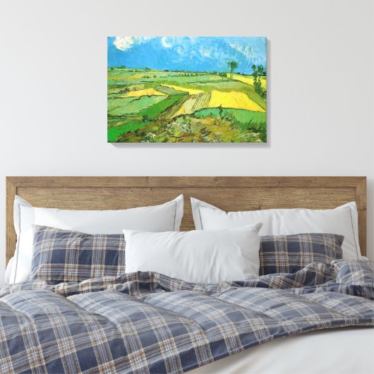 Van Gogh Wheat Fields op Auvers under Clouded Sky Canvas Afdruk (Insitu (Slaapkamer))