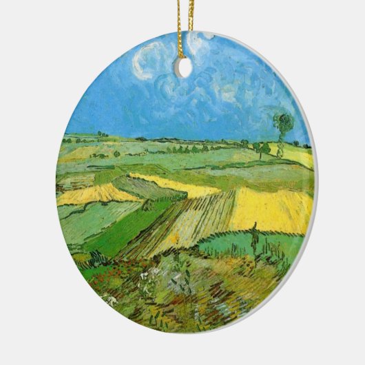 Van Gogh Wheat Fields op Auvers under Clouded Sky Keramisch Ornament (Links)