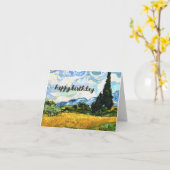 VAN GOGH "Wheatfield met cipressen" Verjaardag Kaart (Gele Bloem)