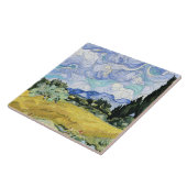 Van Gogh - Wheatfield met cyperen Tegeltje (Zijkant)