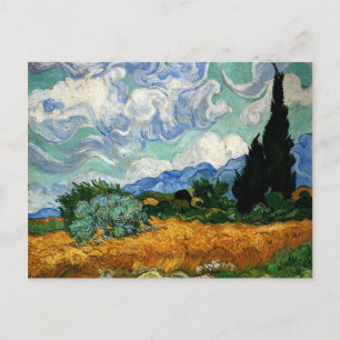 Van Gogh - Wheatfield met Cypress Tree Briefkaart