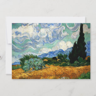 Van Gogh - Wheatfield met Cypress Tree Kaart