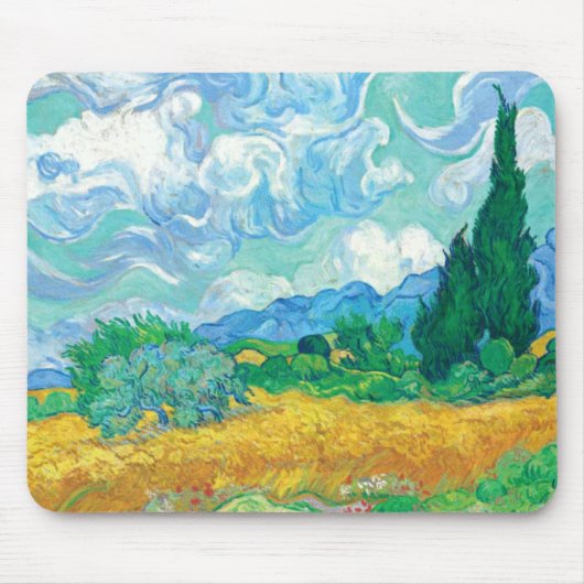 Van Gogh Wheatfield met Cypresses Muismat (Voorkant)