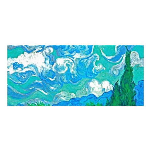 Van Gogh Wheatfield met Cypresses Reclamekaart (Voorkant)