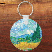 Van Gogh Wheatfield met Cypresses Sleutelhanger (Voorkant)
