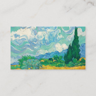 Van Gogh Wheatfield met Cypresses Visitekaartje