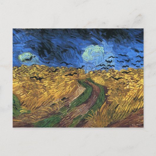 Van Gogh Wheatfield met het Briefkaart van de koei (Voorkant)