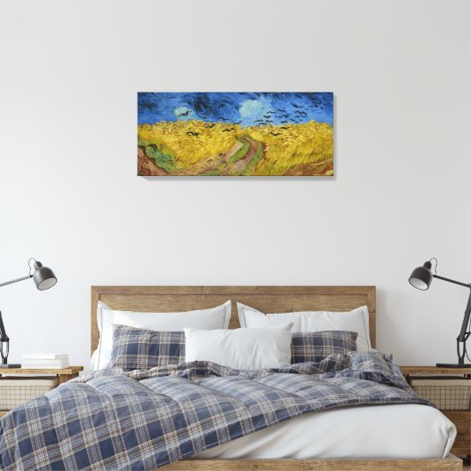  Van Gogh Wheatfield met koeien Canvas Afdruk (Insitu (Slaapkamer))