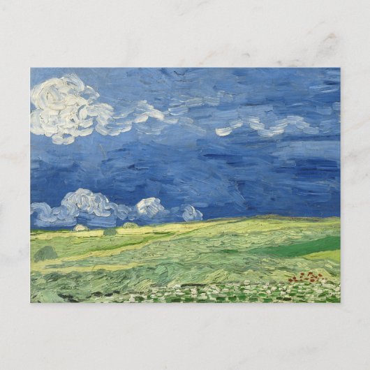 Van Gogh - Wheatfield onder het schilderij van wol Briefkaart (Voorkant)