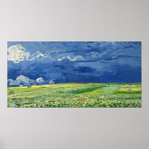 Van Gogh - Wheatfield onder Thunderclouds Poster