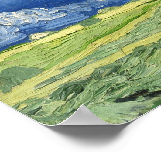Van Gogh - Wheatfield onder Thunderclouds Poster (Hoek)
