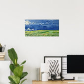 Van Gogh - Wheatfield onder Thunderclouds Poster (Thuiskantoor)