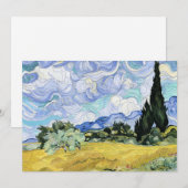 Van Gogh - Wheatfield with Cypresses, famous art Feestdagenkaart (Voorkant / Achterkant)