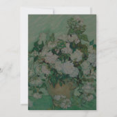 Van Gogh White Rose Flowers Floral Wedding Kaart (Achterkant)