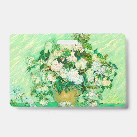 Van Gogh White Roses Badge (Voorzijde)