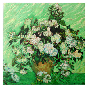 Van Gogh - White Roses, beroemd schilderij, Tegeltje