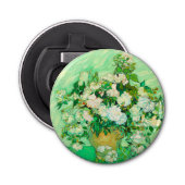 Van Gogh White Roses Button Flesopener (Voorkant)