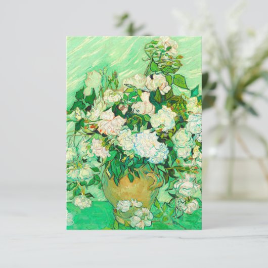 Van Gogh White Roses Informatiekaartje (Staand voorkant)