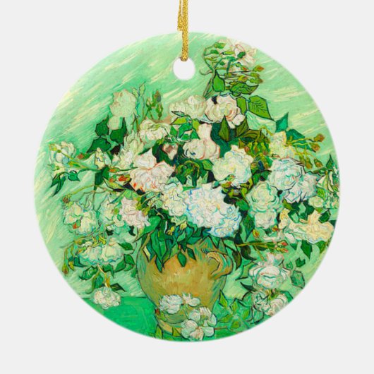 Van Gogh White Roses Keramisch Ornament (Achterkant)