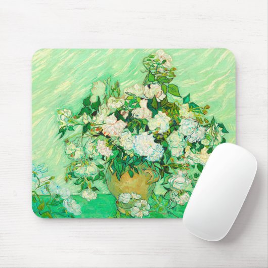 Van Gogh White Roses Muismat (Met muis)